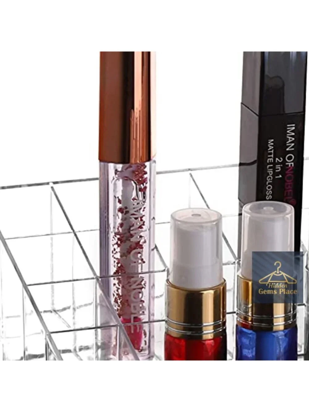 Clear Acrylic 40 Grid Lipstick Holder Organizer Display Case for Makeup Storage